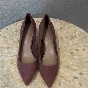 Women's Burgundy Suede Pumps by Charles & Keith